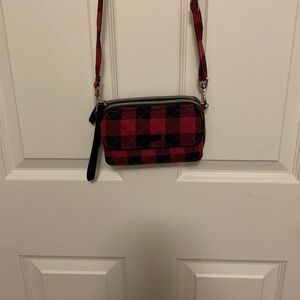 Plaid Crossbody Bag - Red and Black Vera Bradley. Small crossbody. Two straps